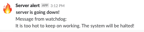 Slack alert screenshot